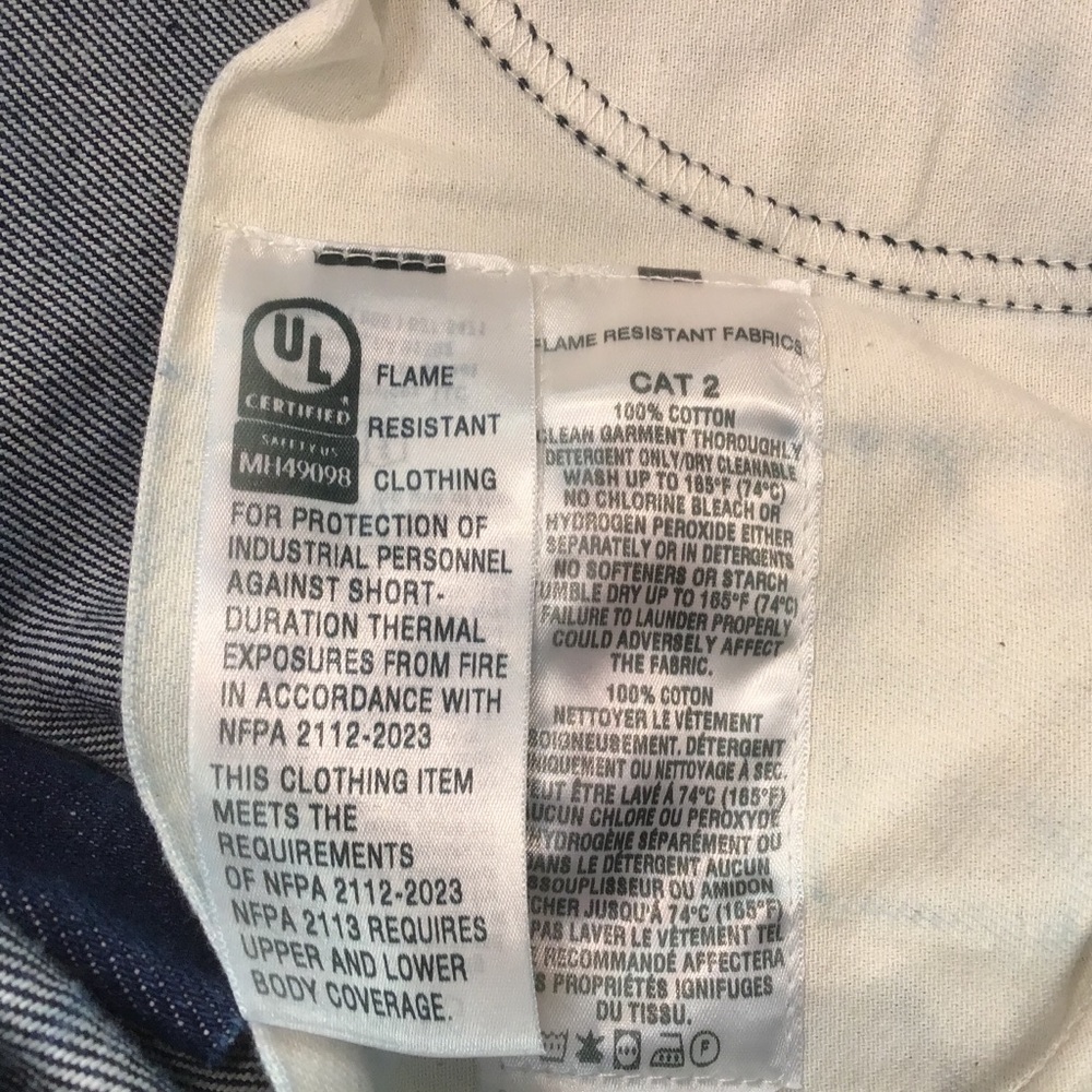 Flame-Resist Work Denim SteelGuard CAT 2 / NFPA‑211New WOT Men's - Picture 2 of 7